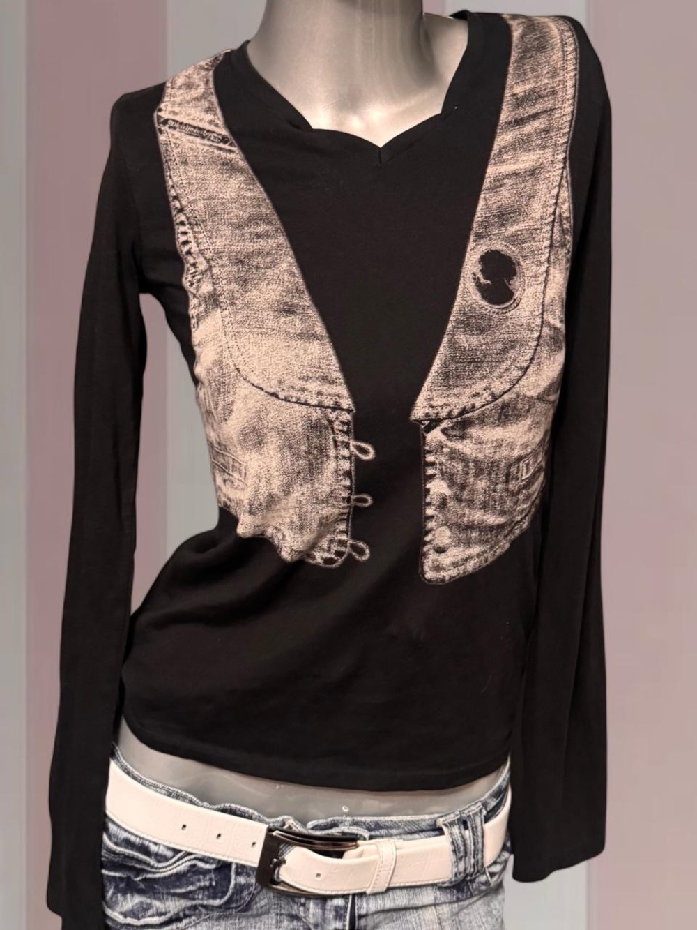 DIESEL Y2K “Vest Print” Long Sleeve Tee